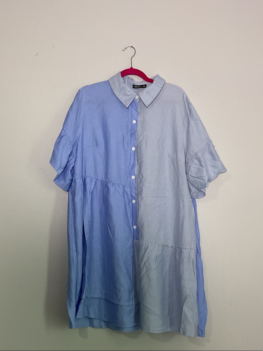 SHEIN Light Blue Button-Up Dress